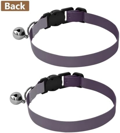 Grey Gradient Lightweight Pet Collar for Cats and Dogs, 2 Pack Small Dog Collar with Bell