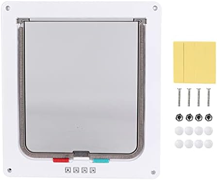 Yoidesu Pet Screen Door 9 x 8 inchs Screen Door Protector Lockable Magnetic SelfClosing Screen for Dogs and Cats up to 28 lb(White)