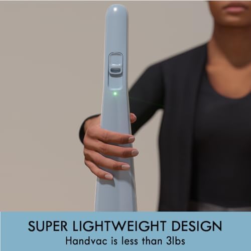 Kenmore DS1020 16V Cordless Stick Vacuum Lightweight 2-in-1 Handheld | LED Headlight with 2-Speed Power Control for Hardwood Floor, Carpet & Pet Hair, Gray-Blue