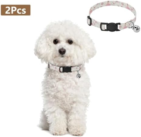 2 Pack Cats Collar Ballerinas Tutus Cat Collar with Bell, Adjustable Length 10.6" to 17.1"
