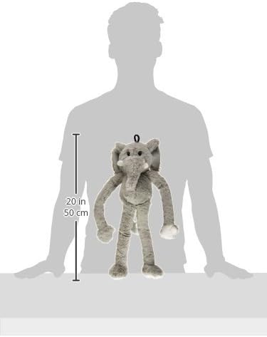 Multipet Swingin Safari 19-Inch Large Plush Elephant Dog Toy with Extra Long Arms and Legs with Squeakers