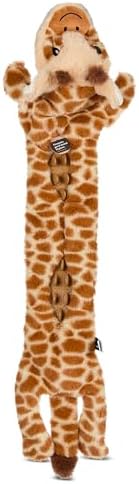 Smithsonian Longamals Giraffe Plush Dog Toy – 30" Crinkle & Squeaky, Stuffing-Free Interactive Tug Toy for Medium & Large Dogs