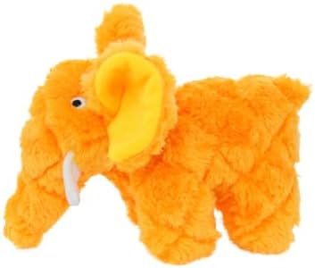 MIGHTY Tuffy Orange Elephant Ultra Durable Plush Dog Toy