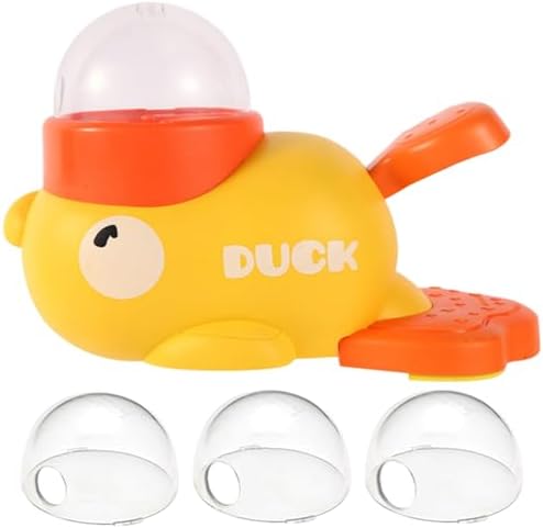 Dog Treat Dispenser Toy Duck-Shaped, Interactive Feeder with 3 Outlets & Non-Slip Base, Easy to Clean
