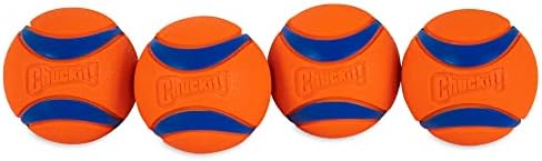 Chuckit! Ultra Rubber Dog Balls 4 Pack | Dog Balls Indestructible Dog Toys Indestructible Dog Ball Compatible with Chuck It Dog Ball Launcher 18M Tennis Ball Launcher | Dog Toy Balls for Dogs Medium