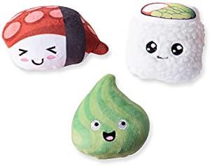 Fringe Studio Plush Dog Toy Set, SUSHIHOLIC, 3 Piece Set, for Small Dogs (289527)