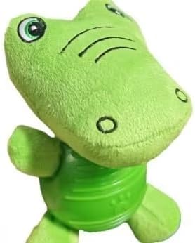 Green Frog Plush Chew Toy for Dogs, Soft Plush Dog Toy with Durable Ball for Small, Medium, Large Dogs.