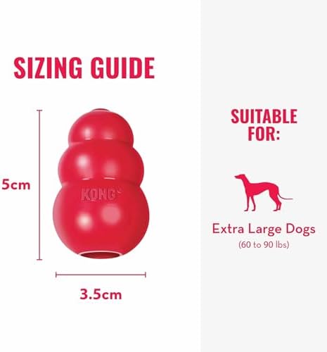 KONG Classic Stuffable Toy, Natural Rubber, Extra Large Dogs (Pack of 2) | Treat-Filling Fetch & Chew Toy with Erratic Bounce, Made from KONG Durable Natural Rubber for Extended Playtime