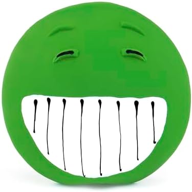 CHIWAVA 4PCS 3.2'' Squeaky Latex Rubber Dogs Flat Smile Balls for Small Dog