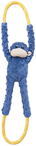 ZippyPaws RopeTugz Durable Dog Pull Rope Toy - Blue Monkey