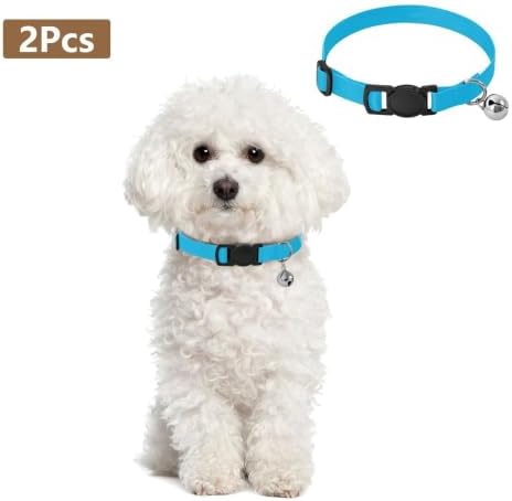 Pink Blue Gradient Small Dog Collar 2 Pack Adjustable Pet Collar Adjustable Length 10.6" to 17.1"