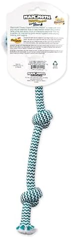Mammoth Flossy Chews Extra Fresh Rope Tug – Premium Cotton-Poly Yarn with Floss Tug Toy for Dogs – Interactive Dog Rope Toy – Tug Dog Chew Toy for Small Dogs - Small, 15”