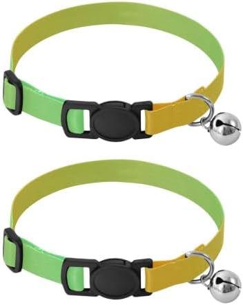Yellow Green Gradient Easy to Wear Small Dog Collar 2 Pack Dog Collars for Small Dogs