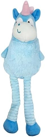 Huxley & Kent Funny Dog Toy w/Squeaker – Power Plush Squeaky Dog Toys for Small, Medium & Large Dogs – Soft Stuffed Animal for Indoor Play & Fetch - Squeak to Crunch - Lankies Luna Unicorn, Large