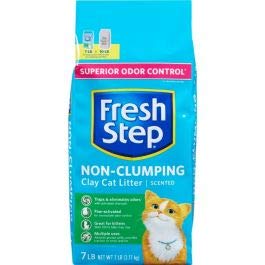 Fresh Step Non Clumping Cat Litter With Febreze Freshness, With 7-Day Odor Control, 7 lb. Bag | 7-Day Odor Control