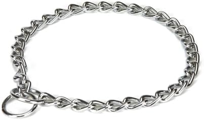 Choke Chain Collars for Dog Training and Walking Welded Steel Choose Thickness and Length (Medium - 3mm, 20")