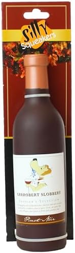 SILLY SQUEAKERS Tuffy Grrrobert Slobbery Wine Bottle Dog Toy: Squeaky Dog Toy, Washable and Floats, Vinyl Construction