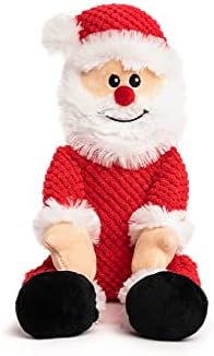 fabdog Floppies Plush Dog Toys - Cute Holiday-Themed Squeaky Dog Toy - Best Squeak Toy for All Breeds | Ideal Small Santa