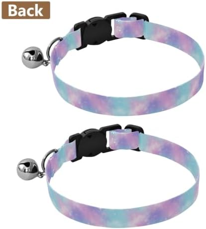 Pastel Galaxy Gradients Blue Kitten Collar 2 Pack Comfortable Cat Collar Adjustable Length 10.6" to 17.1"