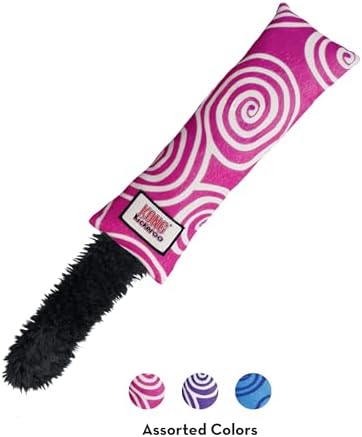 KONG Kickeroo Swirl Cat Toy – Plush with Crinkle Sound, Soft Catnip Toy for Indoor Cats – Assorted Colors (3 Pack)