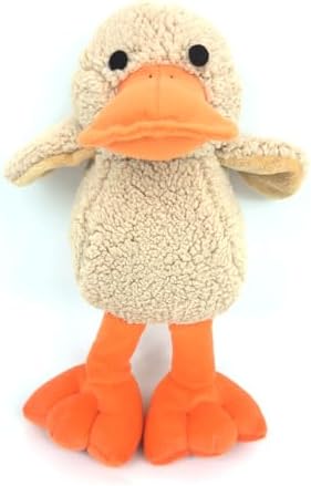 JKW Soft Stuffed Duck Squishy Toy for Dogs，Plush Squeaky Puppy Toys