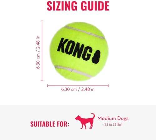 KONG Cozie Ali Alligator and SqueakAir Balls, 3 Pack, for Medium Dogs