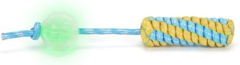 Knot Rope Dog Chew Toys, Glow in the Dark Dog Tug Toy with queaky Ball