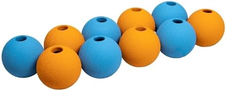 Amazon Basics Interactive Bouncy Durable Rubber Dog Toy Balls, 2.5 inch, Multi-Color Blue/Orange, Pack of 10