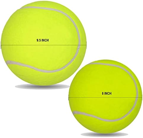 2 Pack Big Tennis Ball for Dogs - 9.5" and 8" Inflatable Giant Tennis Balls Large Pet Toys Ball Funny Outdoor Sports