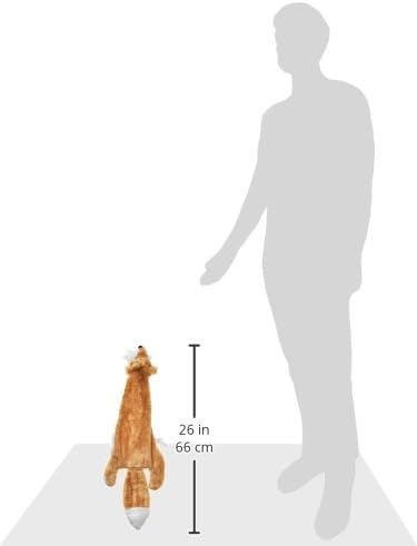 Best Pet Supplies 2-in-1 Stuffless Squeaky Dog Toy - Fox, Large | No-Stuffing, 2 built-in squeakers, No Mess, Soft, Holds a Plastic Bottle for Added play, Perfect for Moderate chewers