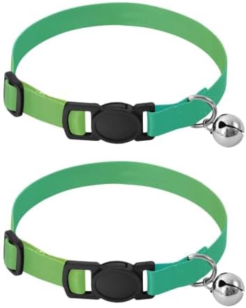 Green Gradient Pet Collar 2 Pack Lightweight Small Dog Collar Adjustable Length 10.6" to 17.1"