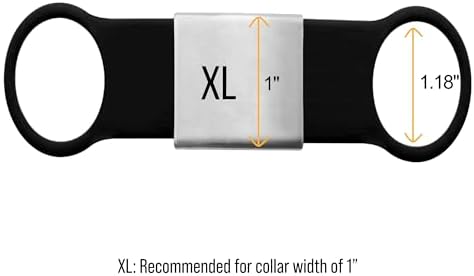 Smart Slide-On QR Code Pet Tag – Silent Dog & Cat ID Tag with Laser Engraving – Stainless Steel & Silicone – No App Needed – Custom Pet Profile – Fits Most Collars (Black, Extra Large)