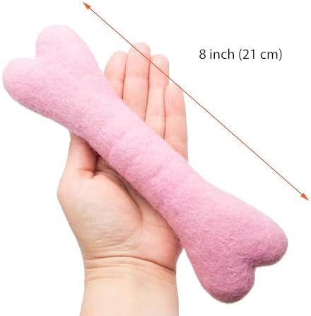 Glaciart One Felted Wool Dog Chew Bone (3 Pcs)| Durable Dog Chew Toy, Puppy Chew Toys for Teething & Dog Teeth Cleaning | Pet Toys Fetch Games & for Anxiety/Boredom | Great for Small or Medium