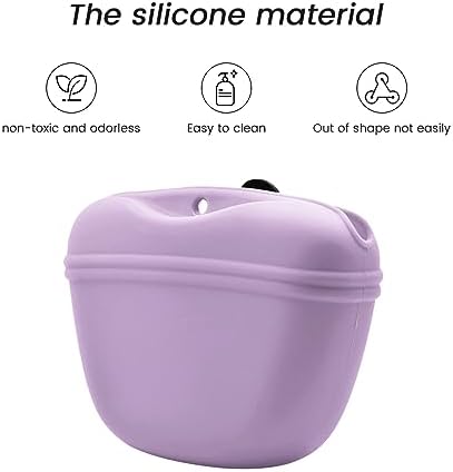 AUDWUD Silicone Dog Treat Pouch with Clicker Magnetic Closure Secure Clip