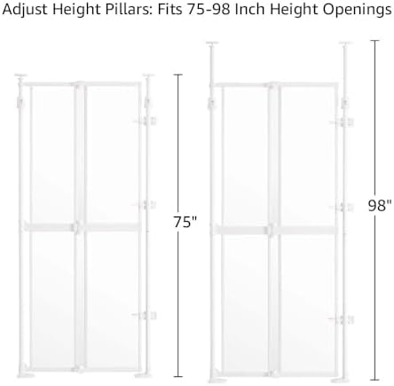 unipaws 75" H Transparent Cat Safety Gate, Auto Closing and No Drilling | Fit for 75"-98" Height and 21"-34" Wide Opening, Extra Tall Cat Door for Doorway, Stairs