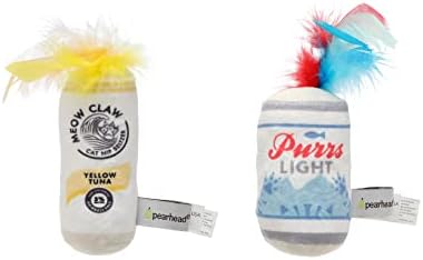 Pearhead Pet Crinkle, Feather, Catnip, and Teaser Pawty Time Cat Toy Set