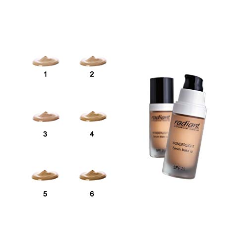 Radiant Professional Wonderlight Serum Lightweight Liquid Foundation Makeup SPF 20 - Alternative to Bronzer Powder - Color Corrector, Under Eye Concealer & Matte Eyeshadow Base-1.01 oz-Tan Beige(05)