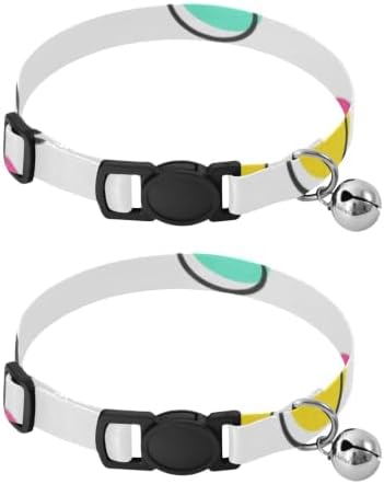Cute Colorful Polka Dot Breakaway Cat Collars with Bell 2 Pack Pet Collars Adjustable Length 10.6" to 17.1"