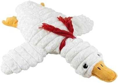 Pet Lou 36 Inch Goose Dog Toy, Plush Squeaky Dog Toy with Crinkle and Grunter, Interactive Dog Toy for Puppies and Dogs, White