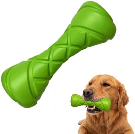 Interactive Dog Bone Toy - Lightweight EVA Foam Floating Fetch Toy for Water & Land - Soft Durable Fitness Bone for Training & Exercise - Textured Grip Gentle on Teeth & Gums, Pet Chew Toy (Green)