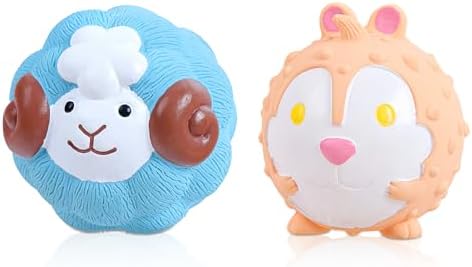 Dog Toys Squeaky, Interactive Latex Rubber Cute Animal Pet Toy Pack Squeak Balls for Puppy Small Medium Breed Dogs