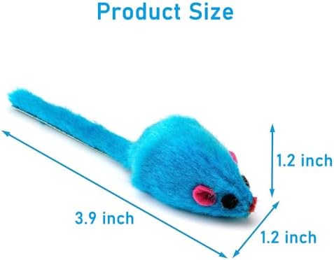 12PCS Cat Mouse Toys, Faux Fur Interactive Catnip Mice