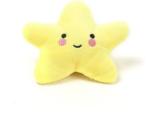 Yellow Starfish Shape Dog Pet Chew Toy Plush Squeaky Toy Cute Pet Interactive Play Training Toy Household Pet Accessories Dog Squeak Toys
