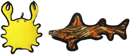 TUFFY® 2 Pack Crab Shark Ultra Durable Plush Dog Toys