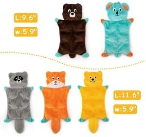 No Stuffing Dog Toys - 5 Pack Squeaky Dog Toys Plush Set for Puppy Teething