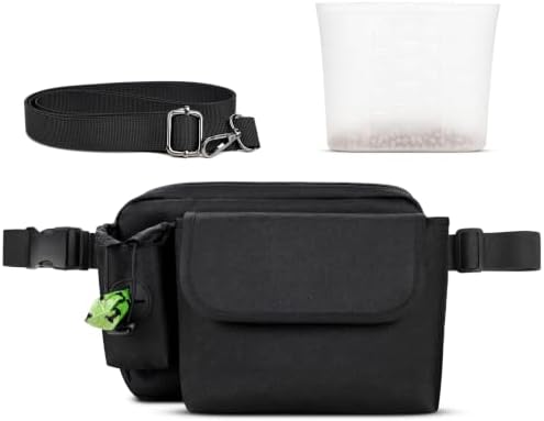 Dog Treat Pouch with 4-Cup Silicone Liner Pet Training Fanny Pack
