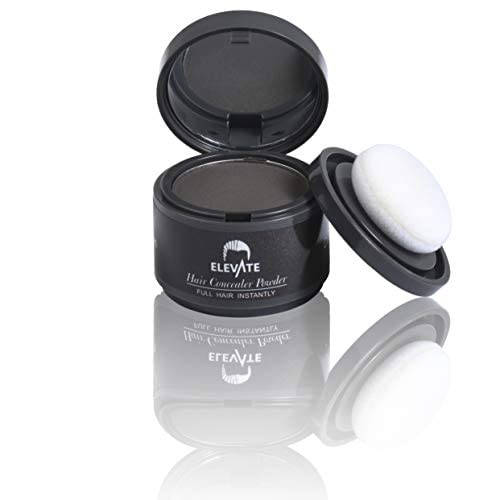 ELEVATE Hair Line Powder Instantly Conceal Hair Loss for Thinning Areas - Shadow Makeup - Root Cover Touch Up with Puff Touch - Instant Gray Coverage for Men and Women (Dark Brown)