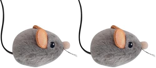 Catstages Squeak Squeak Mouse Cat Toy with Touch-Activated Sound & Catnip,Gray,(Pack of 2)