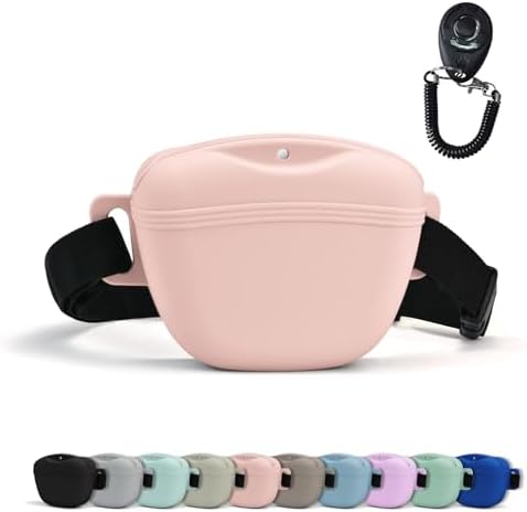 AUDWUD Magnetic Silicone Dog Treat Pouch with Adjustable Belt