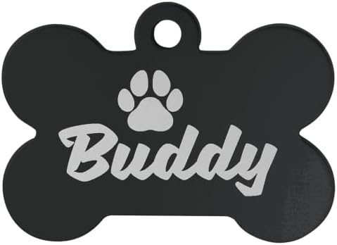 Signature Custom Laser Engraved Anodized Aluminum Pet ID Tags (Pink, Bone 1 1/2" x 1")